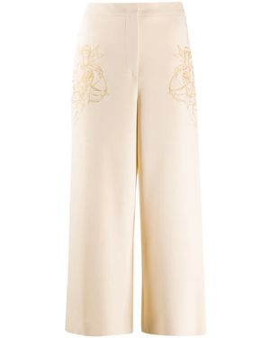 Moschino Embroidered Cupid Cropped Pants - Multicolor
