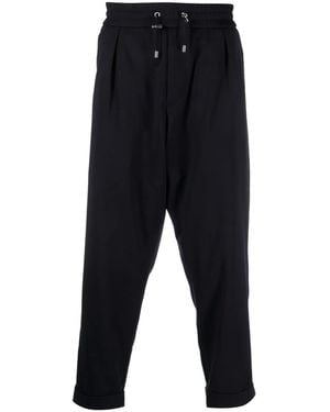 Balmain Low Crotch Elastic Belted Jersey Pa - Blue