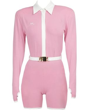 ROWEN ROSE Belted Jersey Jumpsuit - Pink