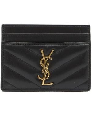 Saint Laurent Cassandre Leather Wallet - Black