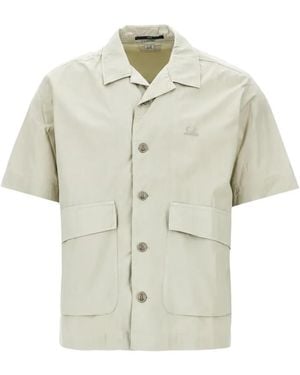 C.P. Company Logo-Embroidered Flap-Pocket Shirt - White