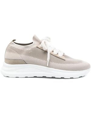 Eleventy Knitted-Upper Trainers - White