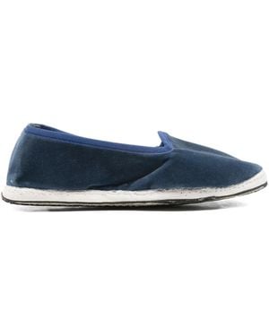 DROGHERIA CRIVELLINI Classic Velvet Flat Loafers - Blue