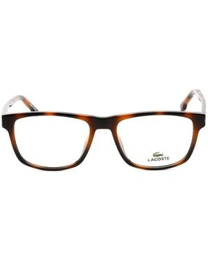 Lacoste Tortoiseshell-Effect Rectangle-Frame Glasses - Black