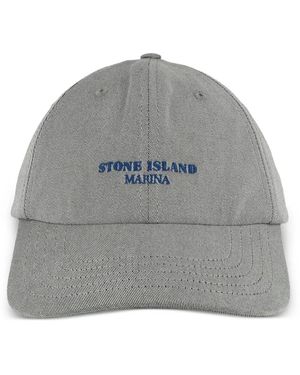Stone Island Gorra con letras del logo - Gris
