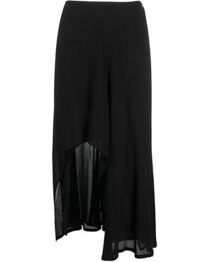Yohji Yamamoto Asymmetric Midi Skirt - Black