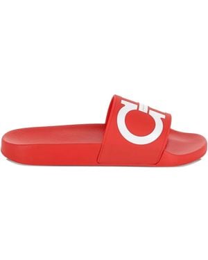Ferragamo Logo-Motif Slide Sandal - Red