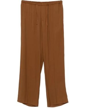 Sandro Drawstring Wide-Leg Trousers - Brown