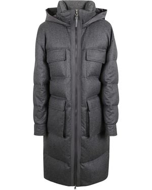 Brunello Cucinelli Hooded Padded Coat - Gray
