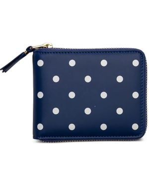 Comme des Garçons Polka-Dot Zip Wallet - Blue