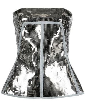 Rick Owens Sequin-Embellished Bustier Top - Black