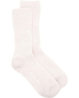 N.Peal Cashmere Rib Bed Socks - Pink