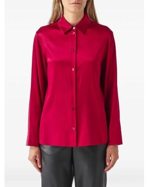 Max Mara Satin-Finish Button-Up Shirt - Red