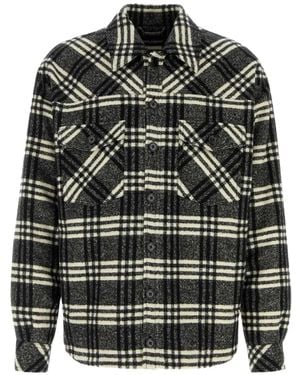 Dolce & Gabbana Check Wool Blend Shirt Jacket - Black