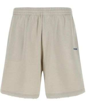 Balenciaga Short En Polaire À Broderies - Gris