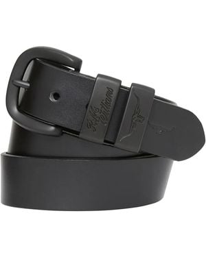 R.M.Williams Drover Buckled Leather Belt - Black