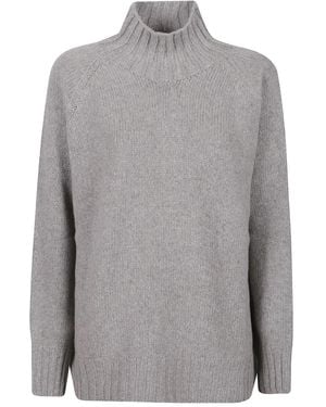 Aragona High-Neck Cashmere Sweater - Gray