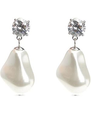 Self-Portrait Pearl Drop Earrings - White