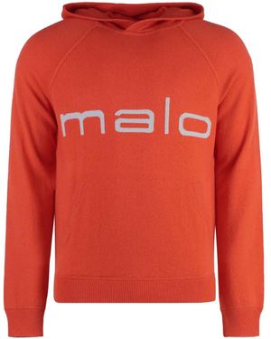 Malo Hoodie À Logo Intarsia - Red