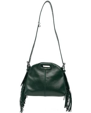 Maje Bolso Shopper Miss M Mini De Piel Con Ribete De Flecos - Verde