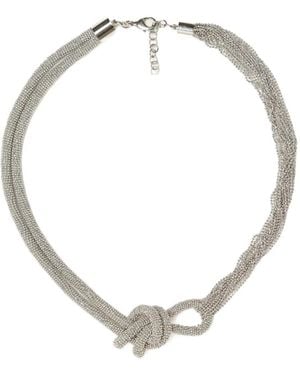Fabiana Filippi Knotted Multi-Strand Necklace - Metallic