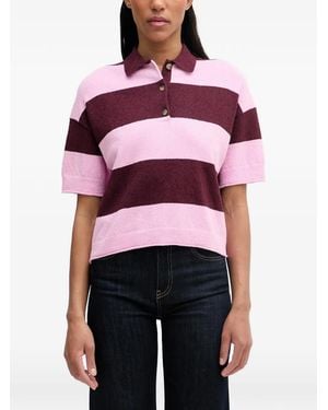 Marc O' Polo Striped Short-Sleeve Polo Shirt - Red