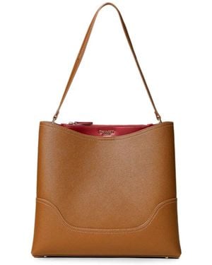 Twinset Bolso Bombonera A Paneles Con Efecto De Piel Saffiano - Marrón