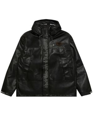 Aape By A Bathing Ape Moonface Logo-Patch Reversible Jacket - Black