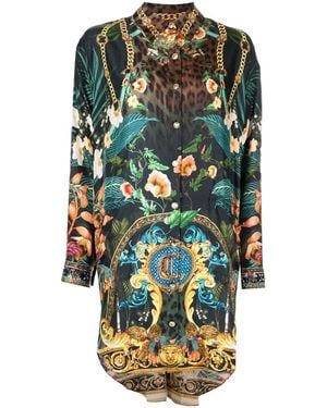 CAMILLA Graphic-Print Tunic Shirt - Green