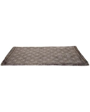Dell'Oglio Geometric-Print Frayed Scarf - Grey