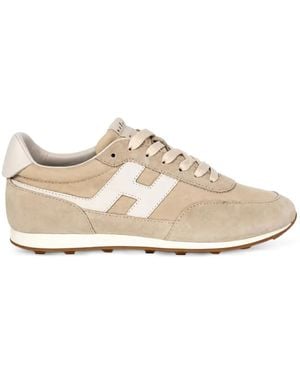 Hogan Logo-Patch Lace-Up Sneakers - White