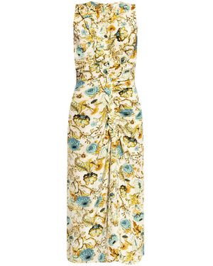 Ulla Johnson Lorna Floral-Print Silk Dress - Metallic