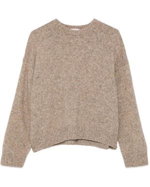 Alysi Soft Alpaca Crew-Neck Sweater - Natural