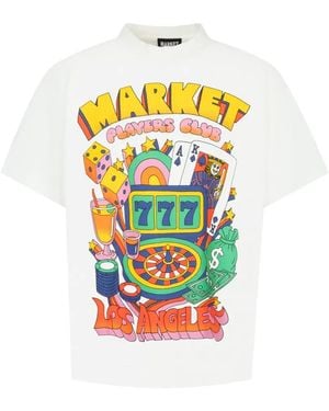 Market Players Club Graphic-Print Mock-Neck T-Shirt - White