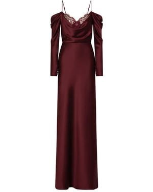 Rebecca Vallance Avalon Lace-Trimmed Cowl-Neck Gown - Purple