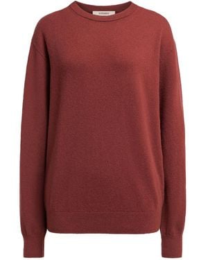 12 STOREEZ Jersey De Cachemira Con Cuello Redondo - Rojo
