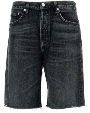 Agolde Anson Buttoned Shorts - Grey