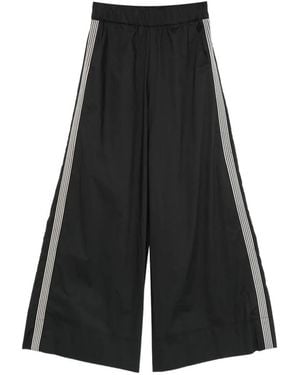 Marc Ellis Side-Stripe Wide-Leg Trousers - Black
