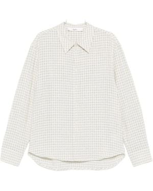 Séfr Wes Check-Pattern Long-Sleeve Shirt - White