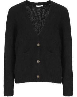 Oliver Lattughi Alpaca V-Neck Cardigan - Black