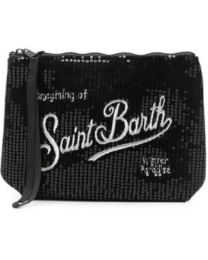 MC2 Saint Barth Aline Clutch Mit Pailletten - Schwarz