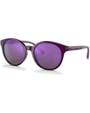 Emporio Armani Round-Frame Tinted Sunglasses - Purple