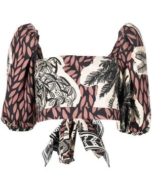 Johanna Ortiz Bluse Mit Grafischem Print - Schwarz