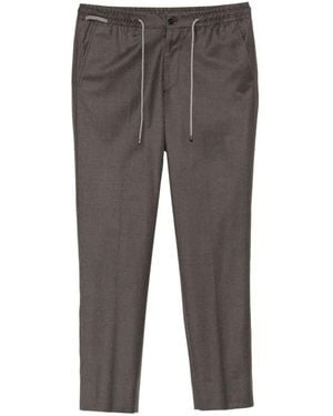 Corneliani Drawstring-Waist Virgin Wool Pants - Gray