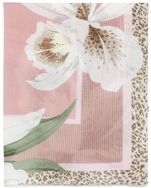 Liu Jo Floral Animal Printed Scarf - Pink
