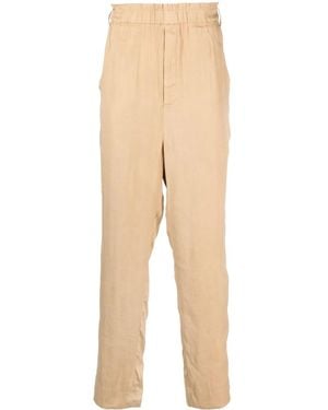 Saint Laurent Straight-Leg Silk-Blend Trousers - Natural