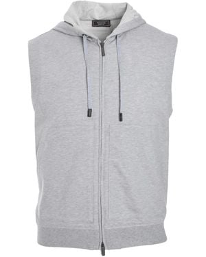 Peserico Sleeveless Hoodie - Gray
