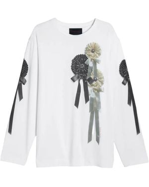 Simone Rocha Rosette-Print Long-Sleeve T-Shirt - White