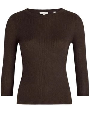 Vince Ribbed-Knit Sweater - Brown