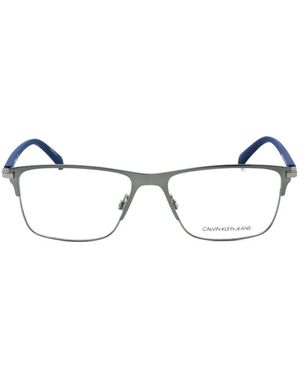 Calvin Klein Rectangle-Frame Glasses - Gray